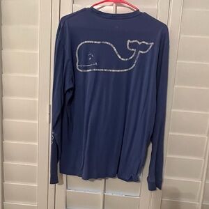 Blue long sleeve whale tee